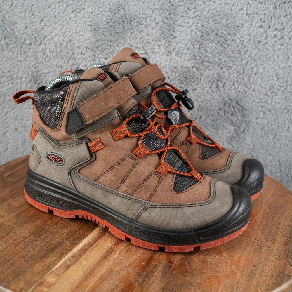 KEEN Z9519 Kids Brown Youth Redwood Mid WP Boot Size US 4 EU 36